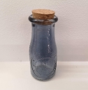 Glasflasche Korkverschl. blau 200 ml 14.5 x 6 cm